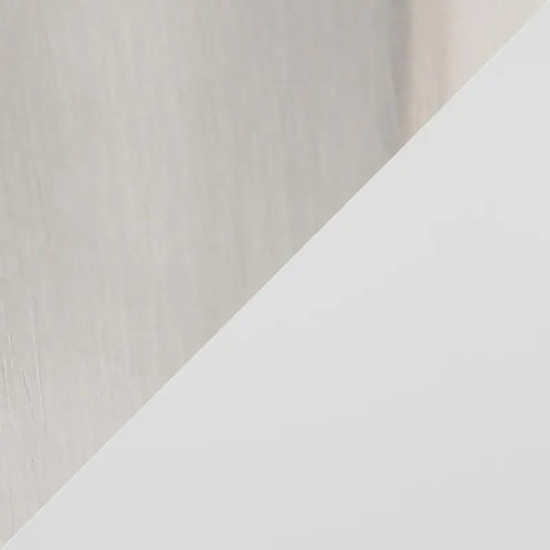 Set da pranzo girevole contemporaneo con acciaio inossidabile spazzolato, vetro trasparente e ecopelle bianca - 5 pezzi