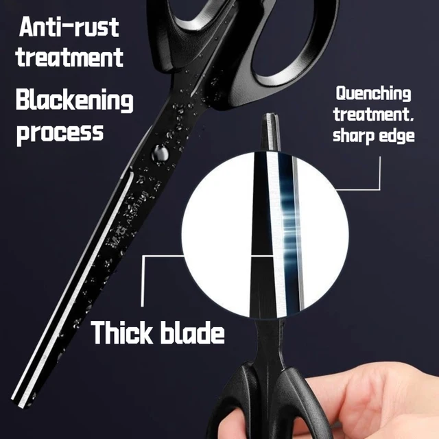 Black Blade Scissors, Sharp Multi-Color Household & Office Small Scissors, Paper Cutting Stationery for Handmade Crafts DIY 2