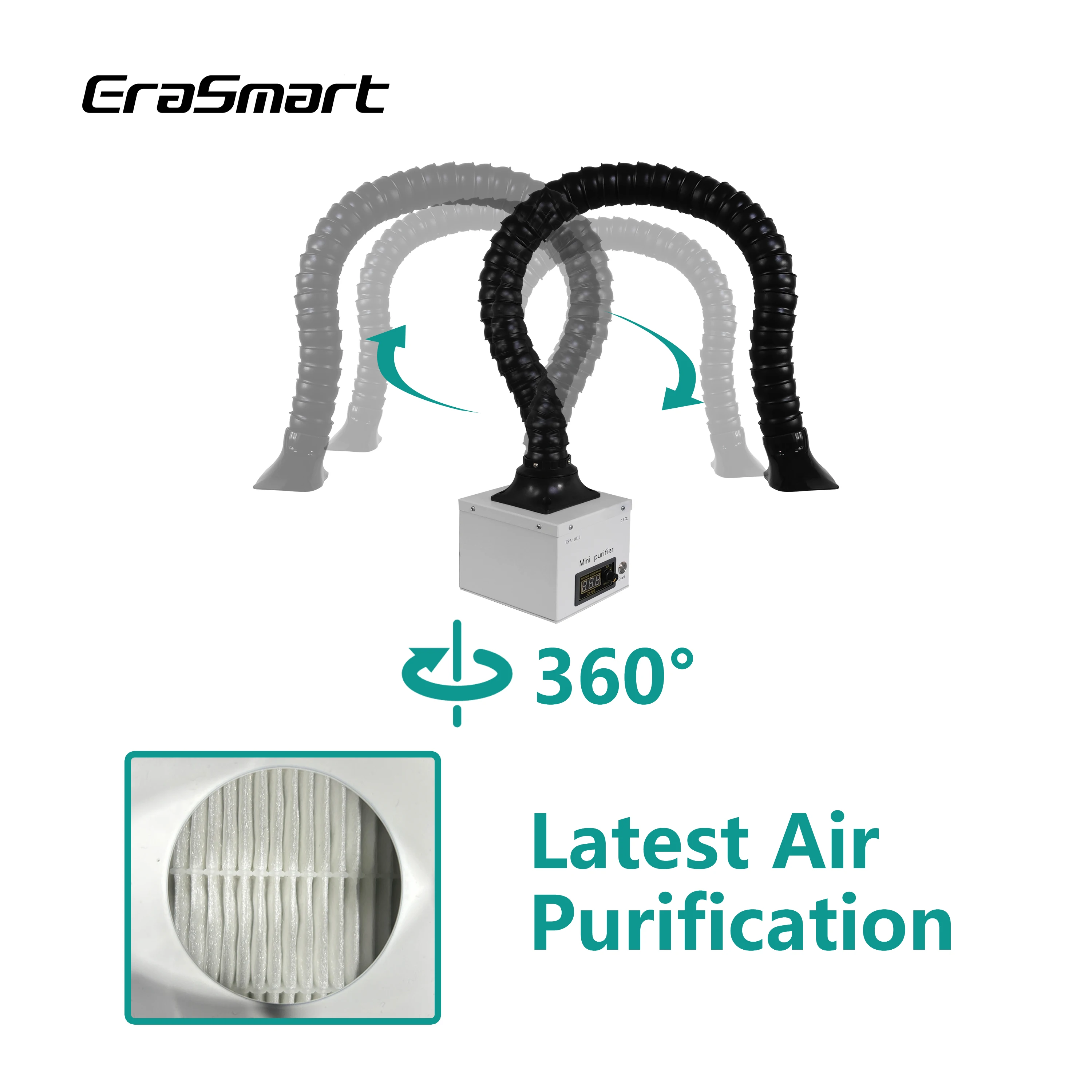 EraSmart Mini Small DTF Printer Smoke Absorber Filter Fume Extractor Air Purifier For Oven Powder Shaker Machine