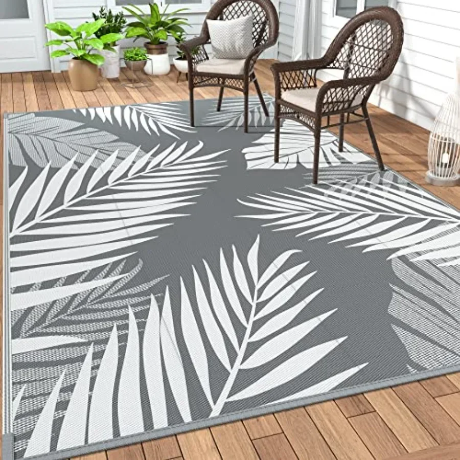 Outdoor Rug Waterproof for Patios Clearance, Reversible Plastic Straw Camping Carpet, Large Area Rugs Mats for RV, Picnic, Back