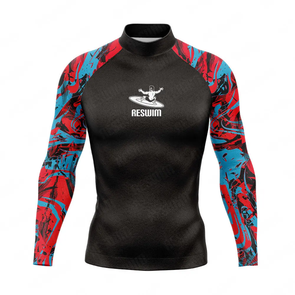 New Mens Swimsuit Rash Guard Long Sleeve Surfing Shirt UPF 50 Swimwear All Time T-Shirt Sports GYM Surf Diving Clothes Rashguard