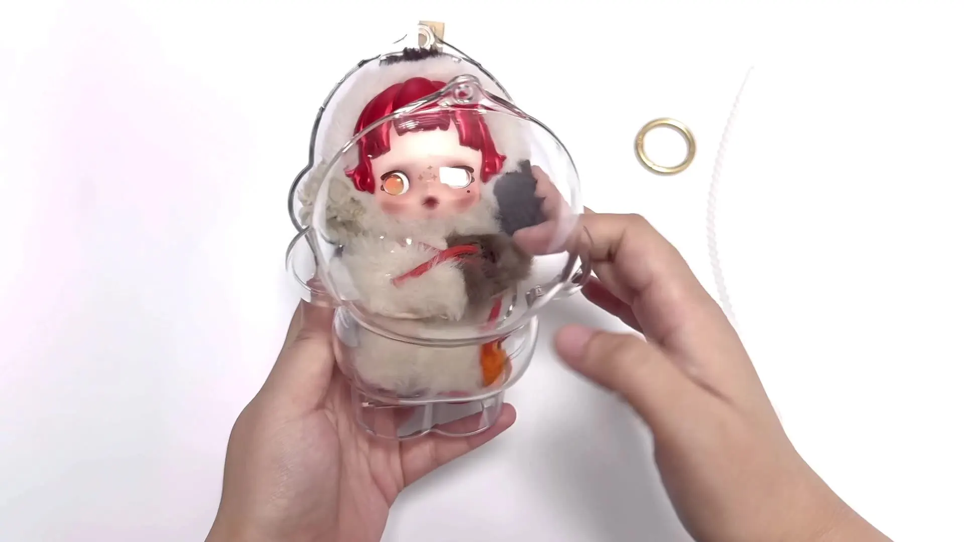 Funda protectora para calavera y Panda, caja organizadora portátil transparente para Skullpanda, bolsa de exhibición para muñecos de peluche, regalo de cumpleaños