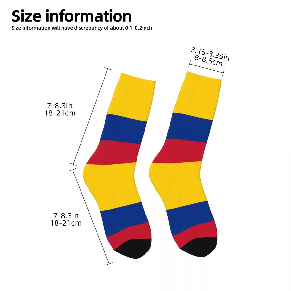 Retro Flag Of Colombia Men's Socks Unisex Street Style Pattern Printed Crazy Crew Sock Gift