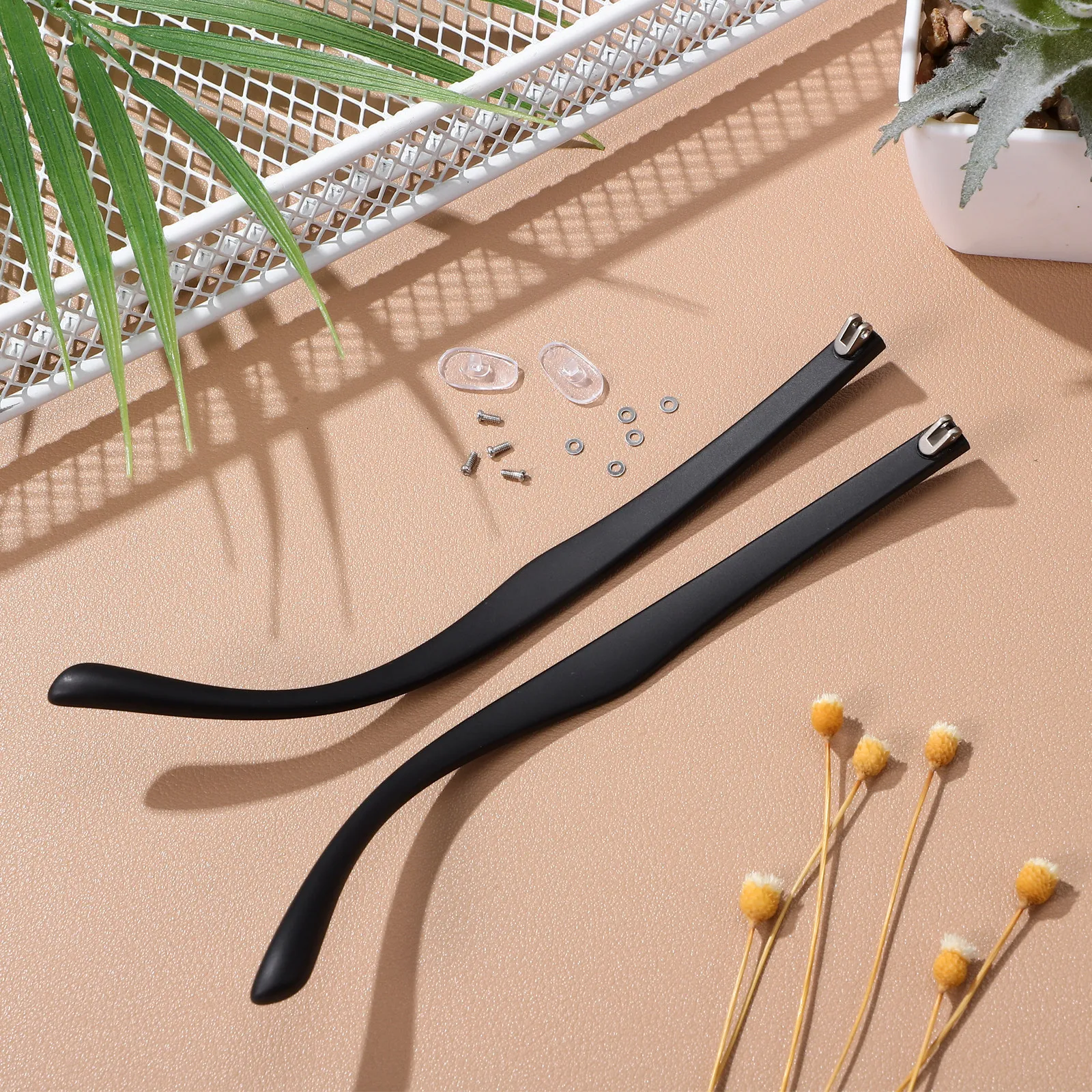 Eyeglasses Temple Arms Replacement Glasses Legs Repair Parts with Ear Tips Accessories