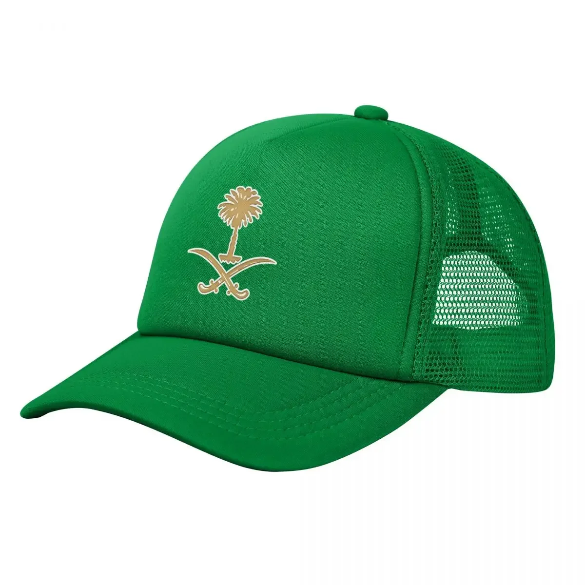 Saudi Arabia Logo Mesh Baseball Cap Unisex Hip-Hop Trucker Hat Dad Hat Adjustable Polyester Golf Hats Summer Trucker Hats