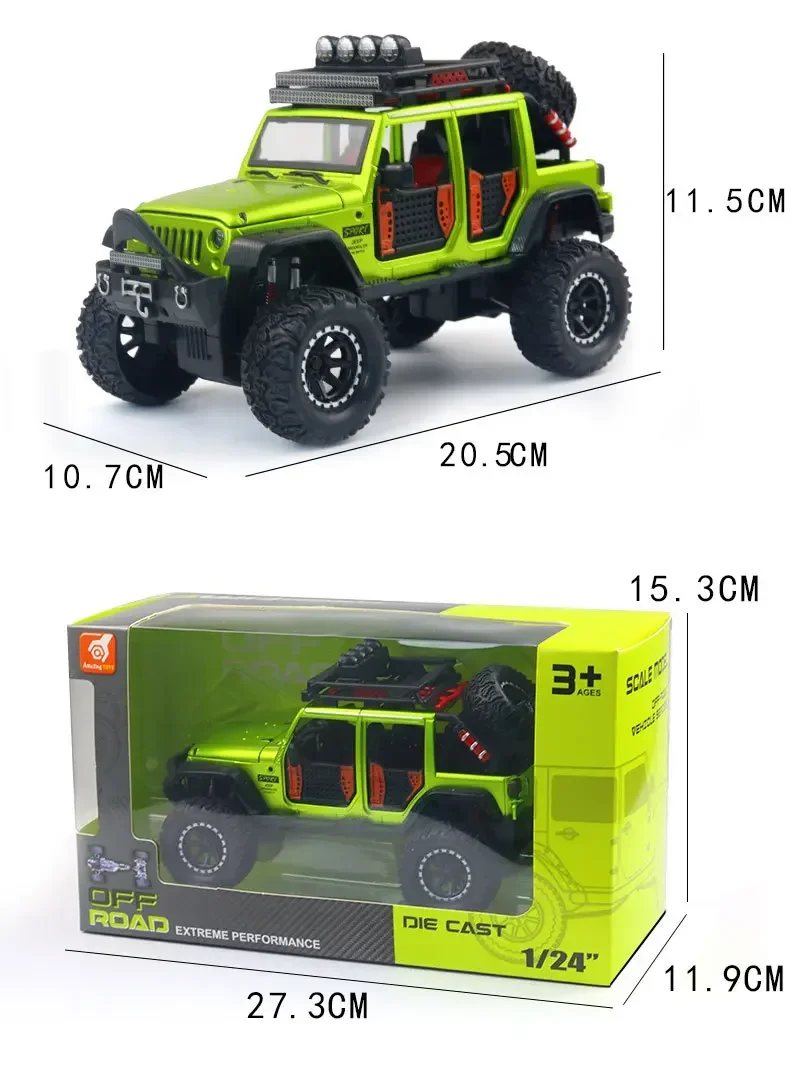 Simulazione da collezione in lega fuoristrada modello di auto 1:24 tirare indietro suono luce Diecast Stunt Model Car bambini giocattoli di natale