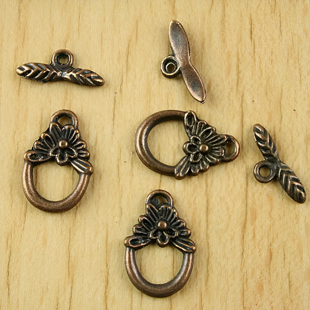 20set 18.0x12.1mm bar is 15.9mm flower floral toggle clasp in 3colors H2084 H1593 H1899