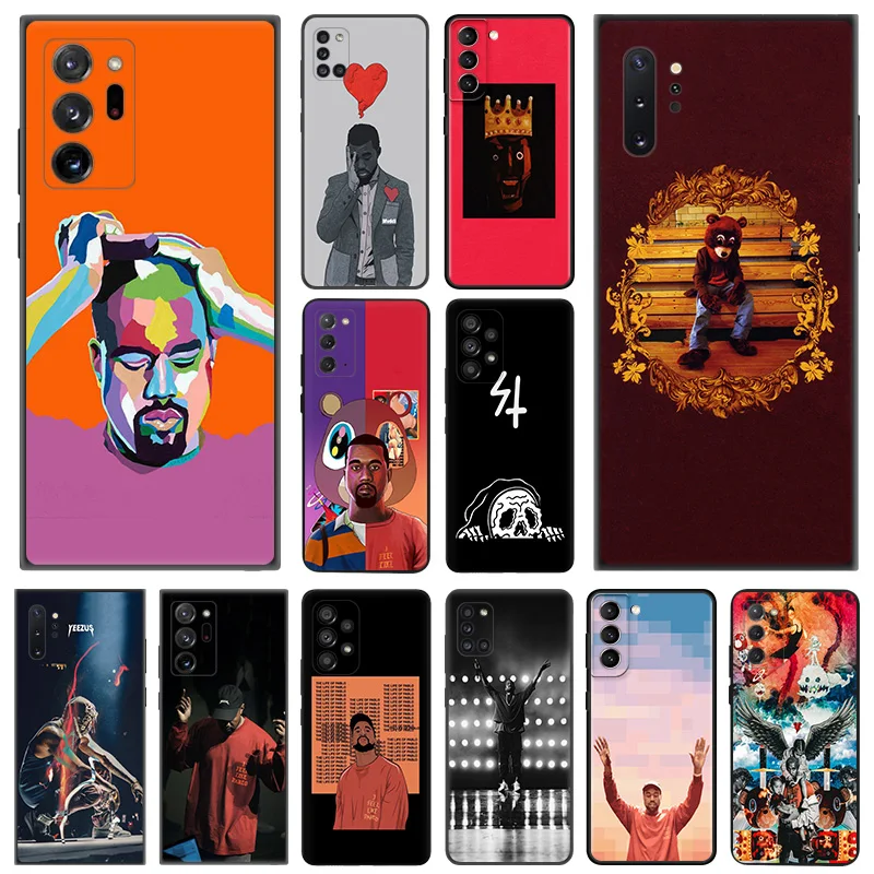 Phone Case for Samsung A35 5G A55 A02 A03 A04 A05 S8 S9 Galaxy Note 10 Plus 9 8 Power Kanye Omari West Soft Black Silicone Cover