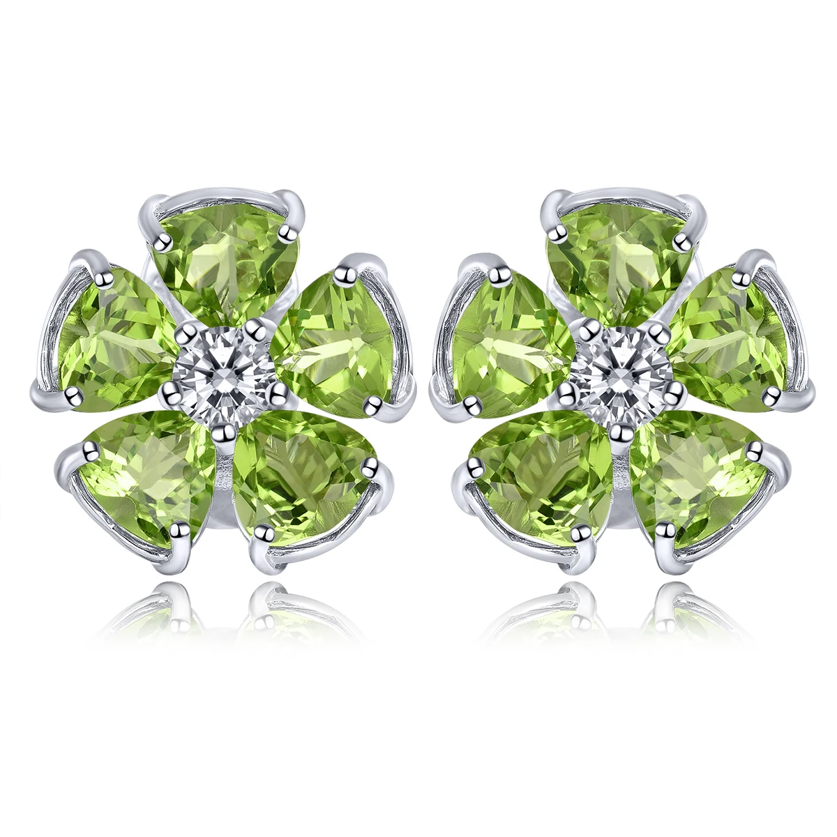 

Pure 7.5 Carat Solid Sterling Silver 925 Clip Earrings Original Natural Peridot Hoop Earrings 925 Silver Peridot Earrings