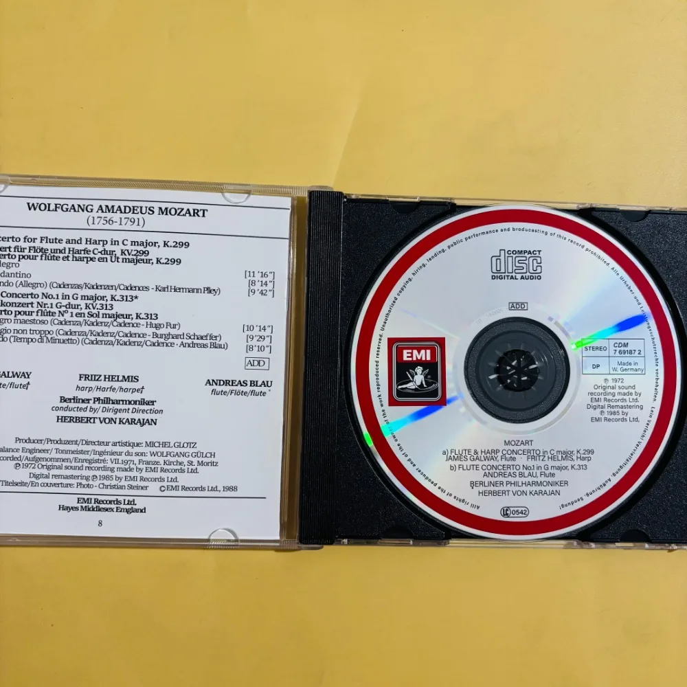 Fotografia 5: Em Estoque: CD Clássico de Concerto para Flauta e Harpa, Orquestra Sinfônica de Renome, Maestro Lendário, Novo e Lacrado