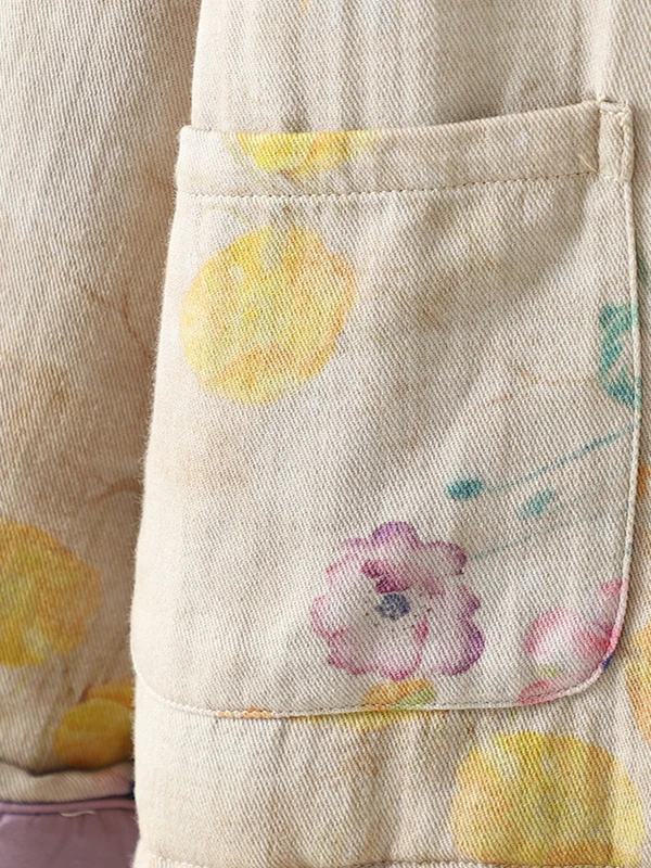 Abrigo de algodón con botones y cuello Zen nacional cálido para mujer, Jaet de algodón con estampado Retro, estilo chino, para invierno