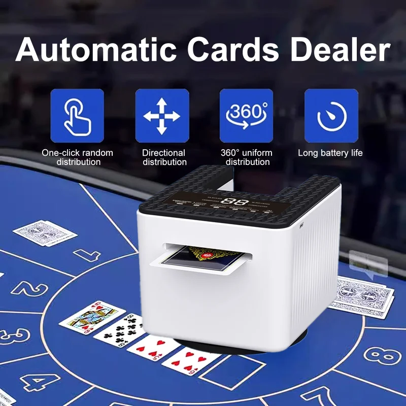 Automatic Card Dealer Card Dealing Electronic Shuffling Rechargeable DIY Electric Card Dealer For Outdoor Camping Birthday Party