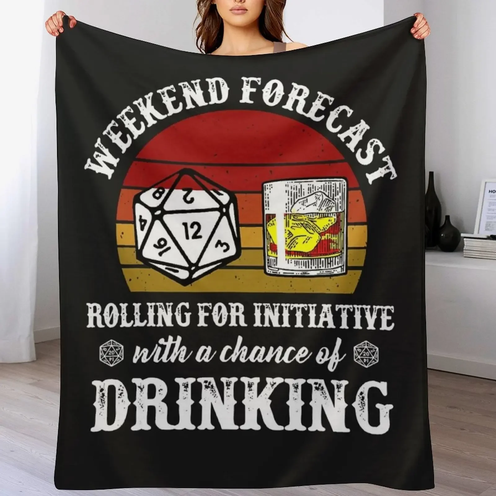 

Weekend Forecast Rolling For Initiative And Drinking Whiskey Throw Blanket Warm Plush Fuzzy Blanket for Living Room