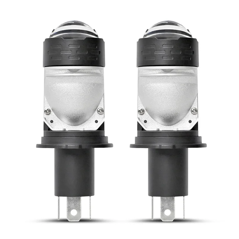 

A51K-2Pcs H4 Led Headlight Bulbs Lens Plug&Play Dual Lens 12V For Motorbike Car Integrated High&Low