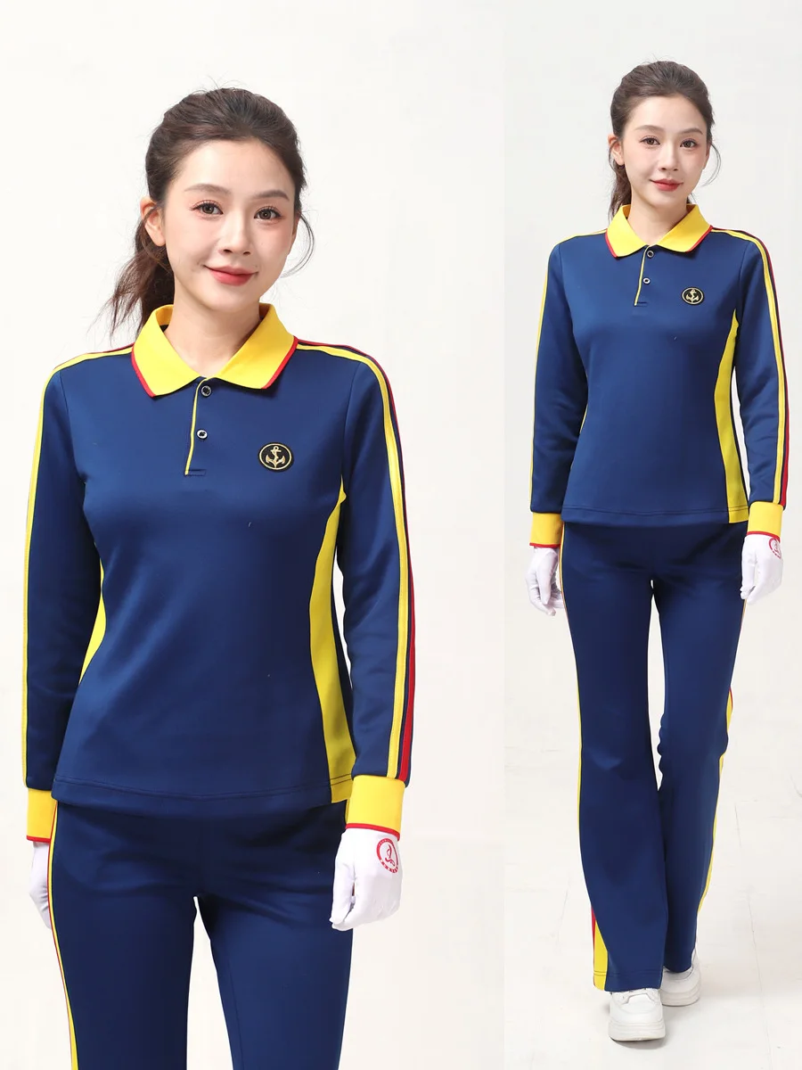 thick-long-sleeve-fitness-aerobics-sportswear-set-lavender-color-spring-autumn-winter-women's-high-waist-loose-fit-yoga-pants