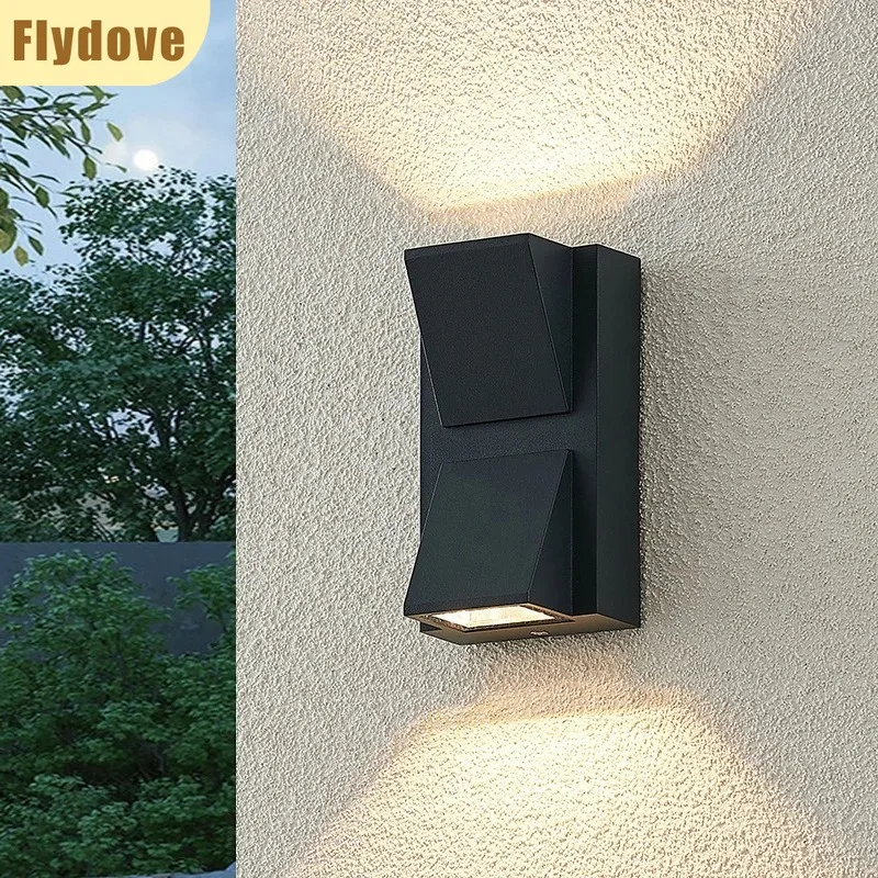 

Nordic Modern Minimalist Outdoor Wall Lamp Waterproof Design Garden Corridor Restaurant Hotel Black LED Lighting Decoration