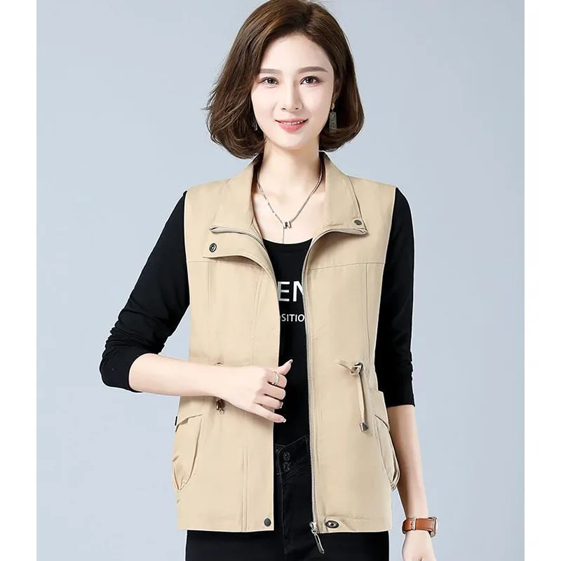 

Women's Vest Denim Jacket 2024 Spring Autumn New Female Middle-aged Elderly Vest Coat Casual Loose Waist Waistcoat Overcoat