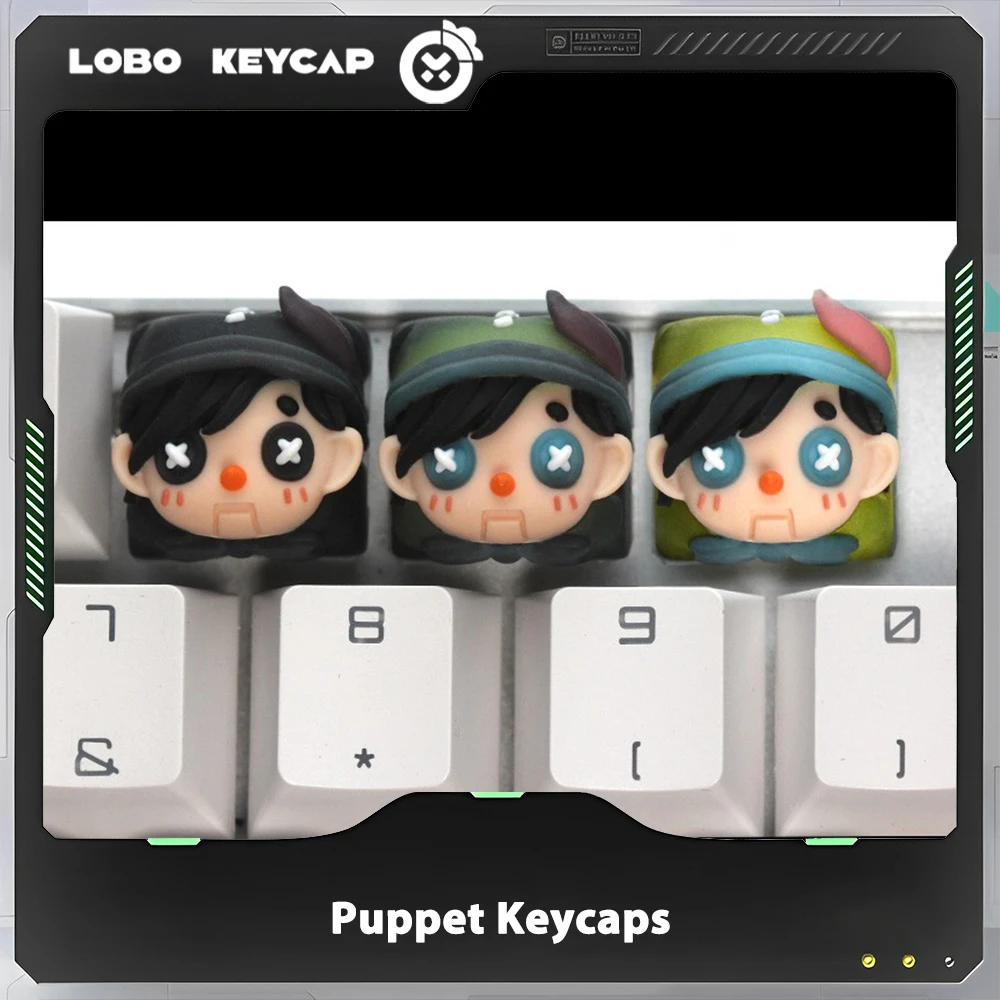 Puppet Keycaps Hand-made Resin Keycap Mechanical Keyboard Keycaps Cute Animation Customized Gaming Accessories Gift