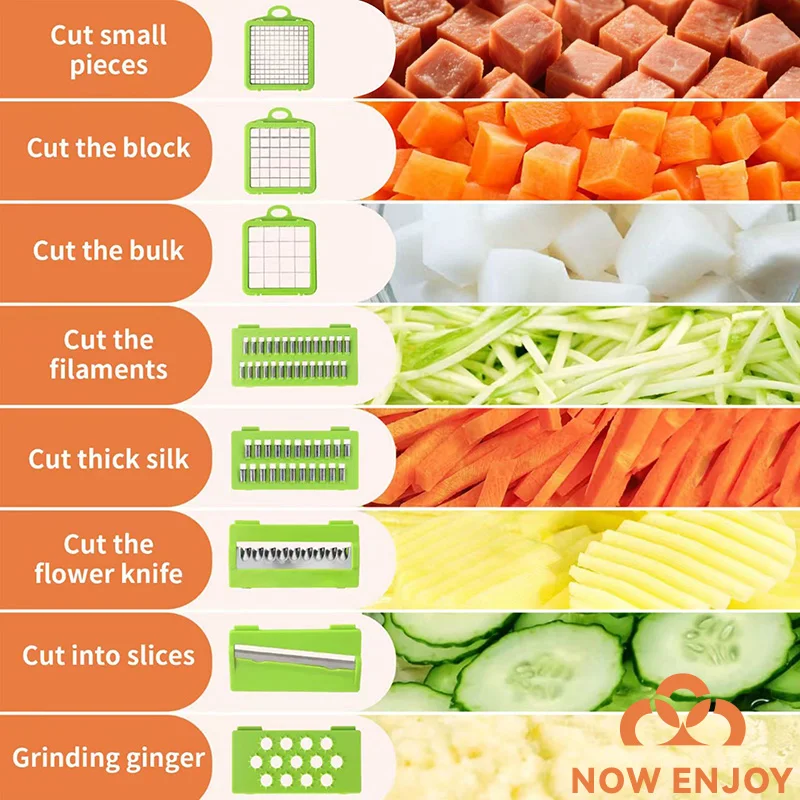 NOW ENJOY 2026 Vegetable Cutting Artifact Multifunctional Grater Potato Slicer Shredder Onion Dicer Vegetable Cutter 3