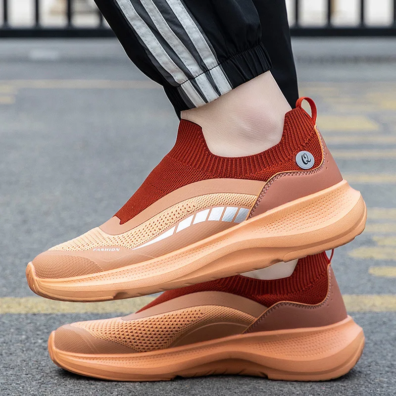 

New Arrival Breathable Woven Slip on Men Sneakers Summer Couple Casual Running Shoes Versatile Lazy Walking Footwear Mans Shoes