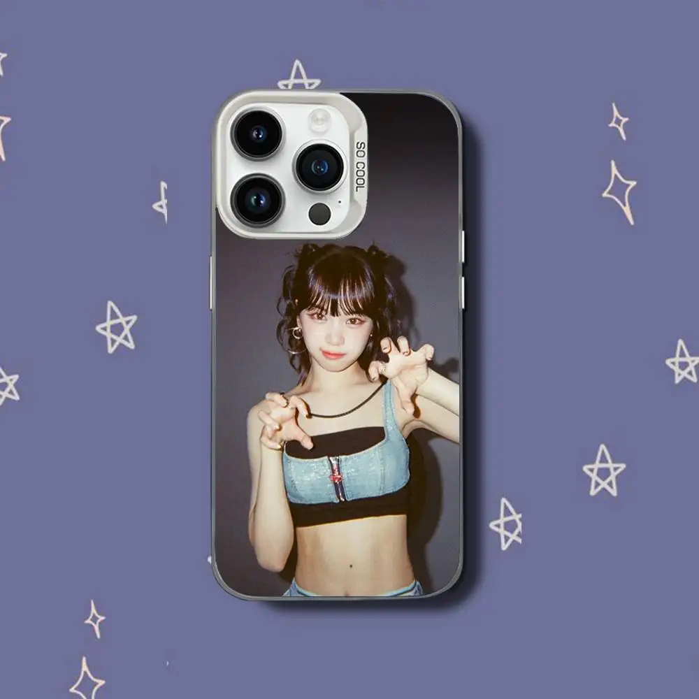 حافظة هاتف K-Kim Singer C-Chaewon لهاتف iPhone 17,16,15,14,13,12,11,Pro,XS,Max,Plus,Mini,SE غطاء مقاوم للصدمات من الحلوى البيضاء غير اللامعة