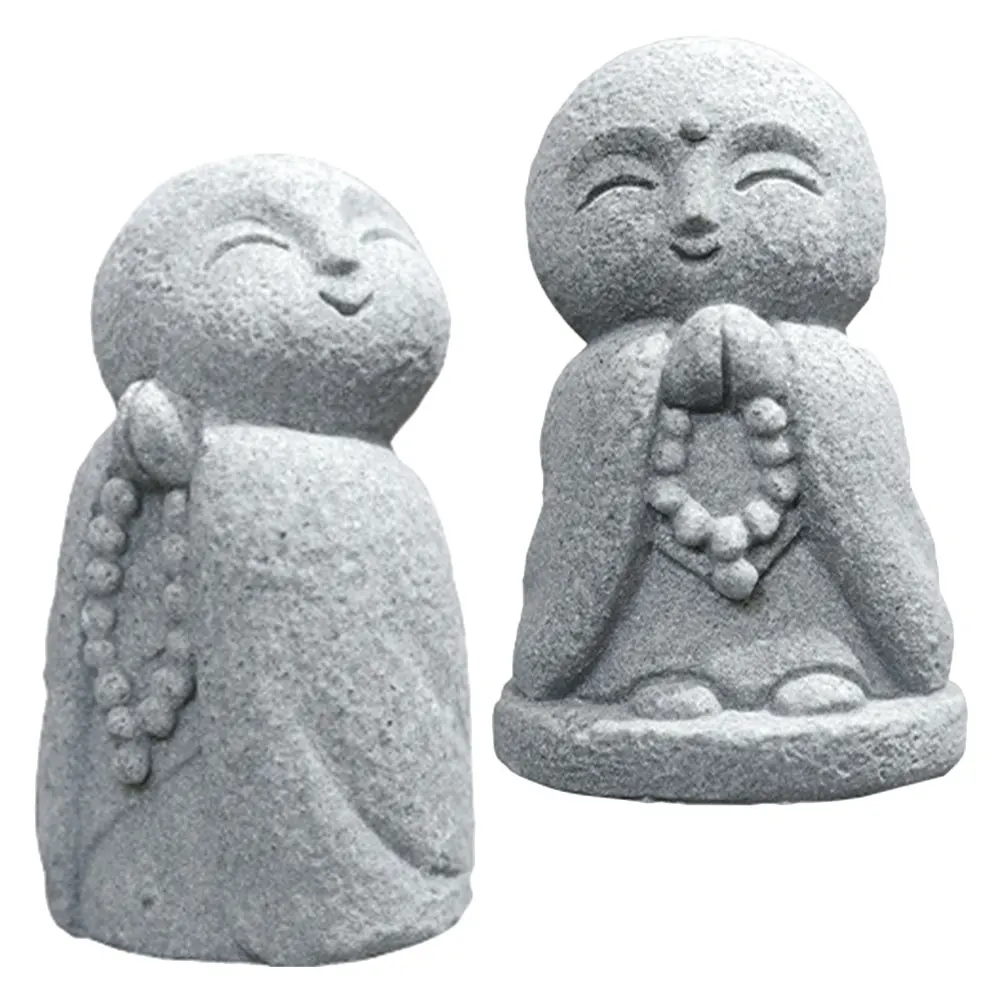 

2pcs Small Buddha Statue for Aquarium Decor Fish Tank Buddha Monk Figurine Sculpture Desktop Decoration
