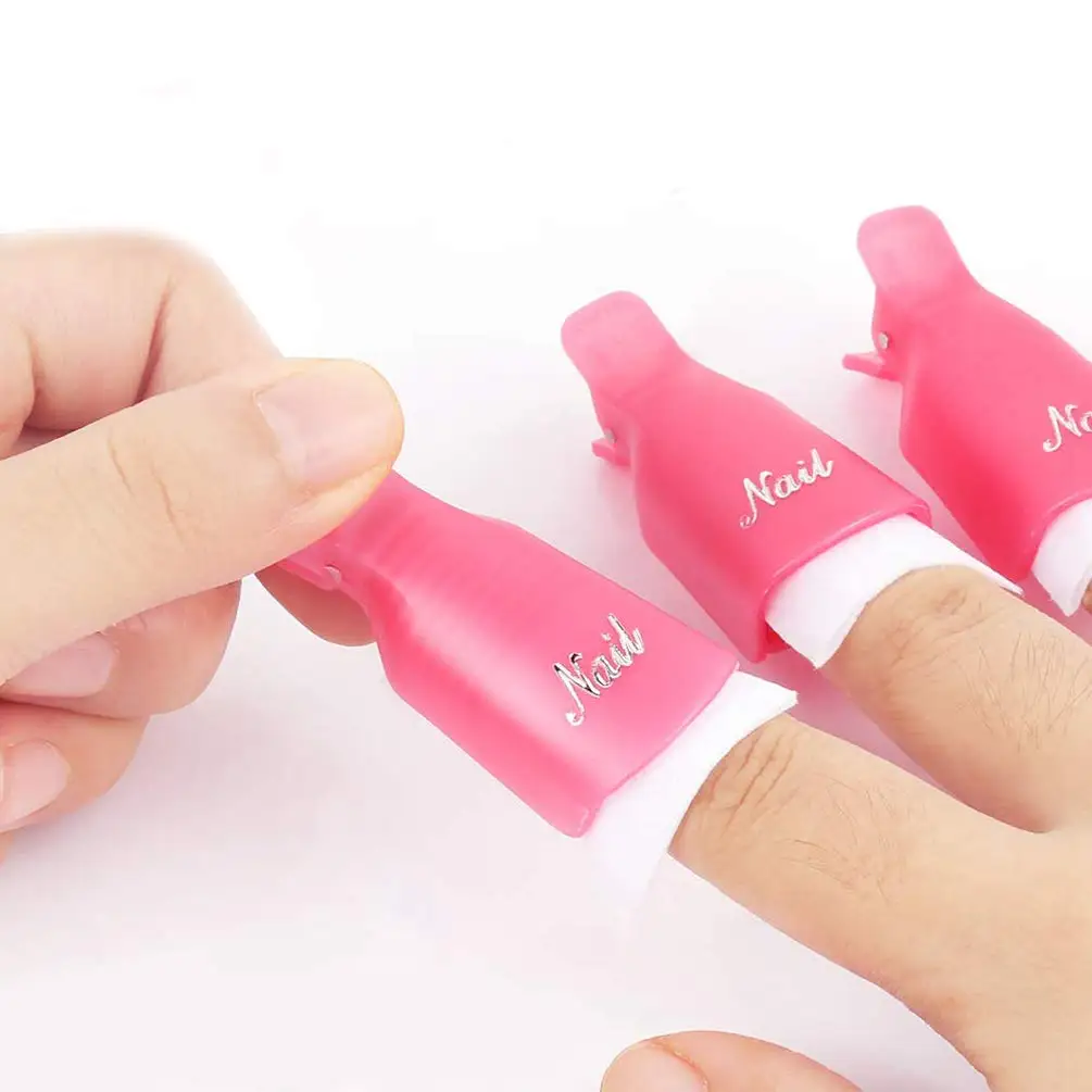 10 Stück Nail Art Soak Off Cap Clip für Nägel UV Gel Nagellackentferner Wraps Nagellackentferner Clips Maniküre Reiniger Entfetter Kunstwerkzeuge