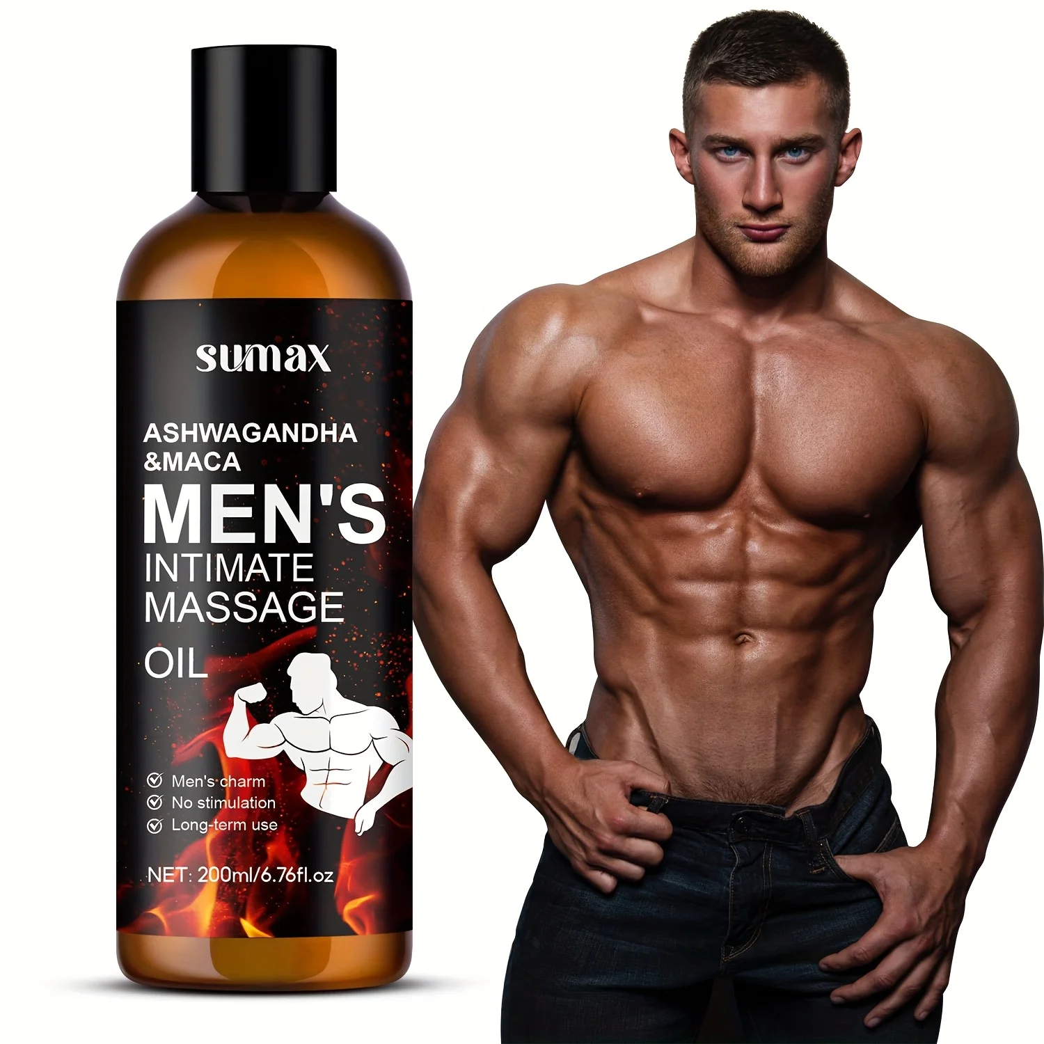 Ashwagandha & Mocha Men'S Massage Oil - Hydrating,Alcohol-Free, Non-Greasy Formula for Lasting Moisture,Ideal for All Skin Type