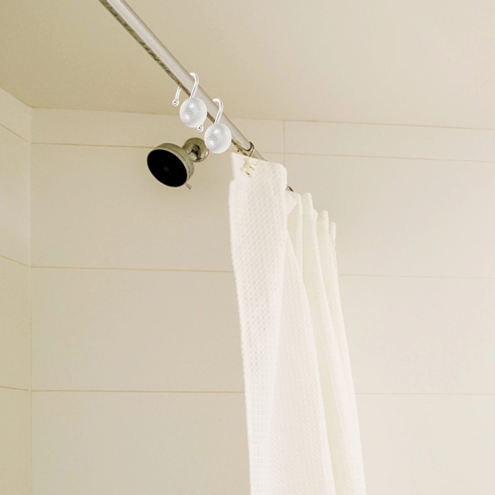 

12Pcs Half Round Shower Hooks Elegant Tidy Look Easy Install Remove Bathroom Curtain Hangers Shower Curtain Hooks