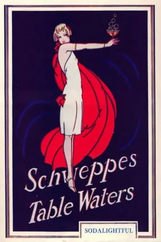 Letrero Metálico Estilo Retro Vintage de Schweppes Table Waters, Letrero para Bar o Pub