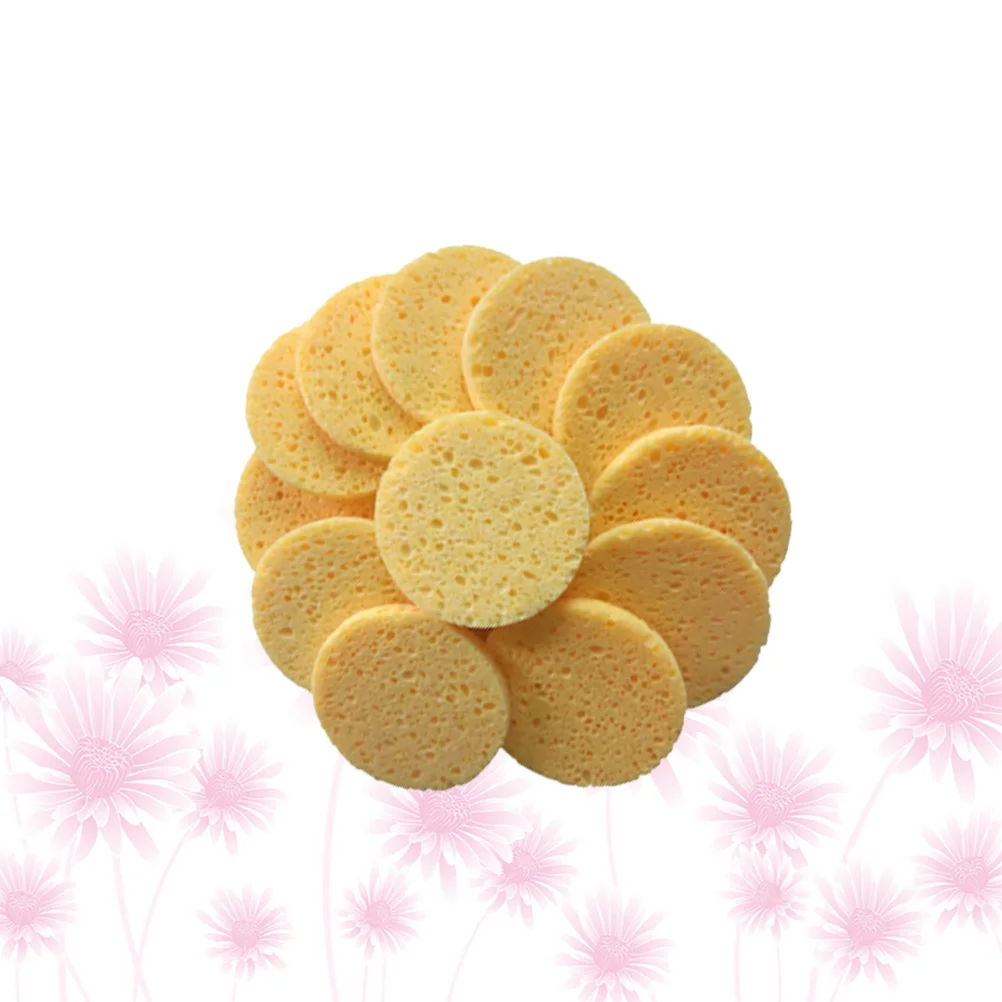 

20pcs Soft Makeup Round Face Cleaning Puff Removal Sponge Makeup Remover Pads Pads Skin-friendly Compact Sponges Cellulose
