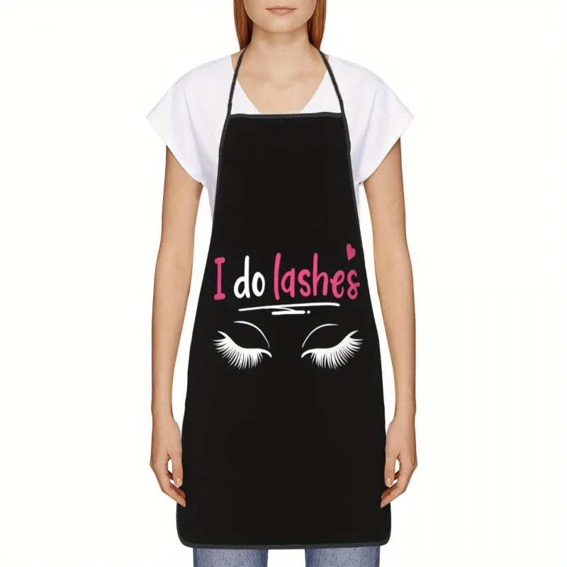 1 Humorous Eyelash Apron, Suitable for Lash Artists, Unisex, Ideal for Cooking, Baking, Painting, Grilling, Outdoor Picnics, and