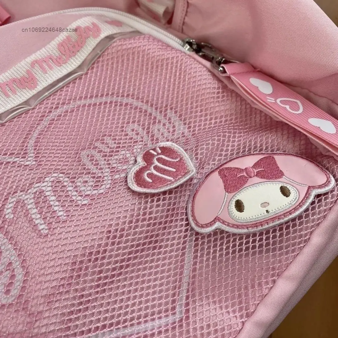 Sanrio meine Melodie niedlich süß rosa Taschen Cartoon Japan koreanischen Stil ästhetischen Rucksack Y2k Mädchen Mode Schule doppelte Umhängetasche