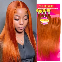 350# Color Straight Human Hair Bundles With Closure 100% Brazilian Human Hair 4 Bundles With One Transparent Lace Closure