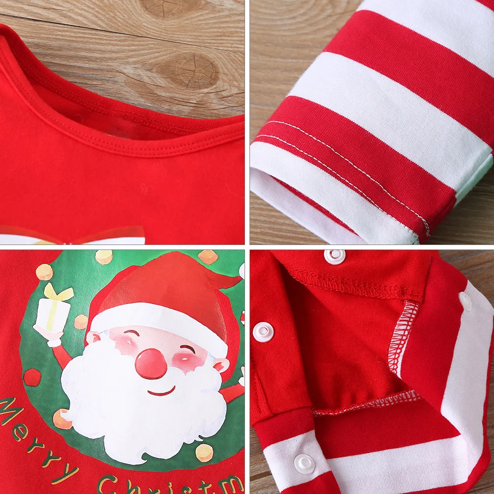 

1Pcs Christmas Romper Jumpsuit Long Sleeve Toddler Xmas Clothes Soft Cotton Comfortable Xmas Costume