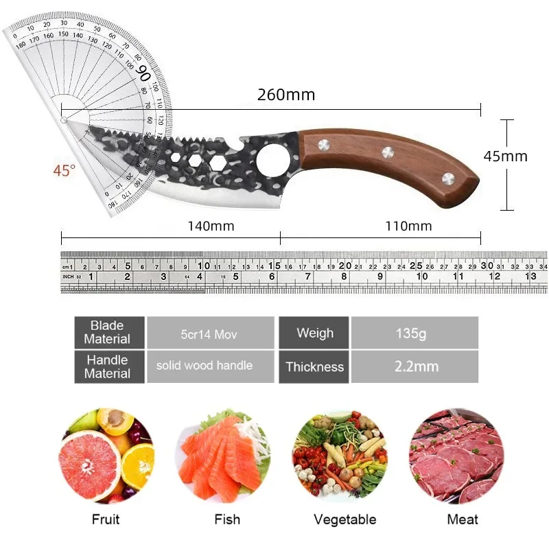 Stainless Steel Boning Knife Special Butcher Knife for Killing Fish and Pigs Home Kitchen Meat Cleaver Sharp Fruit Paring Knife