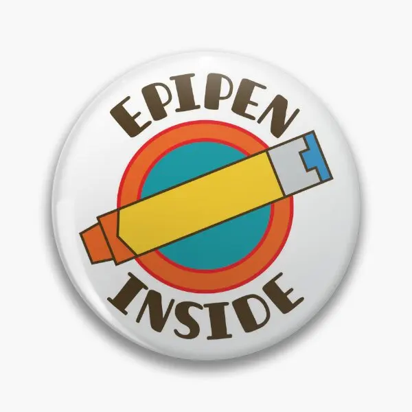 Epipen Inside English  Soft Button Pin Gift Lapel Pin Decor Cute Clothes Cartoon Brooch Hat Funny Creative Women Lover Fashion