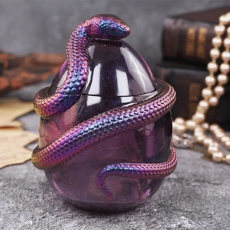 R3MC Large Resin Jar Mould with Lid Portable Accessory for Creating Unique Snake Eggs Storage Containers for Craft Supplies