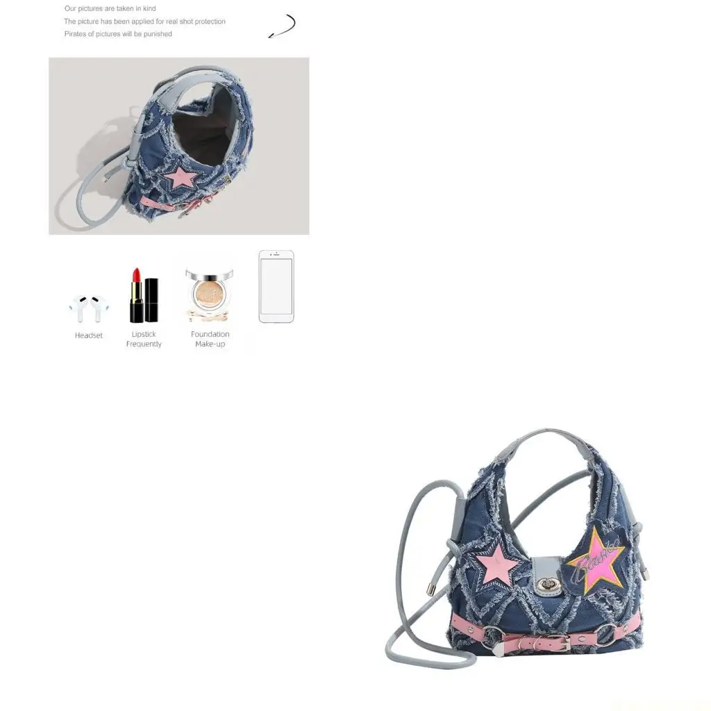 

X90D Women Handbag Crossbody Bag Stylish Shoulder Bag Five-Pointed Star Daily Bag