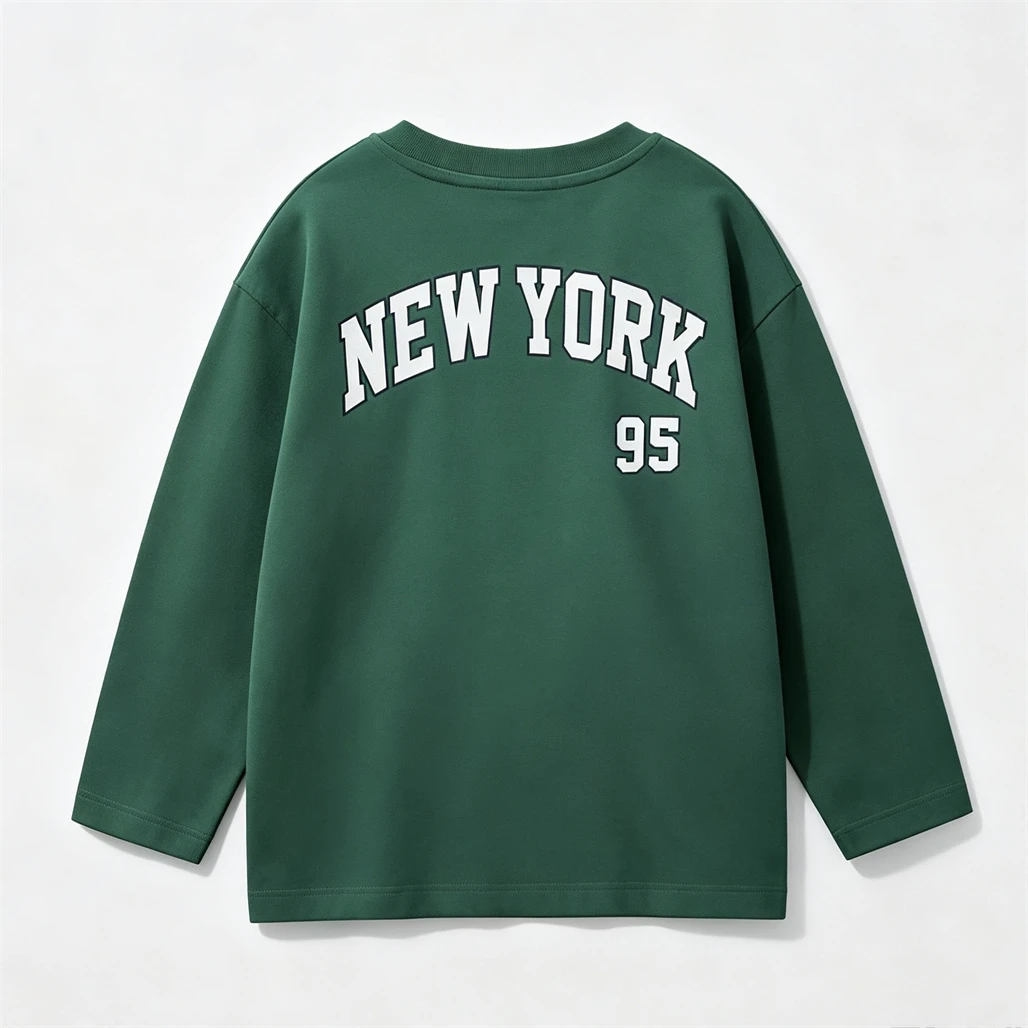 Toddler Printing Tees Casual Loose Spring Clothes Round Neck Base Shirt 1-7Years Old Kids Cartoon Tees Baby Long-sleeved Tops
