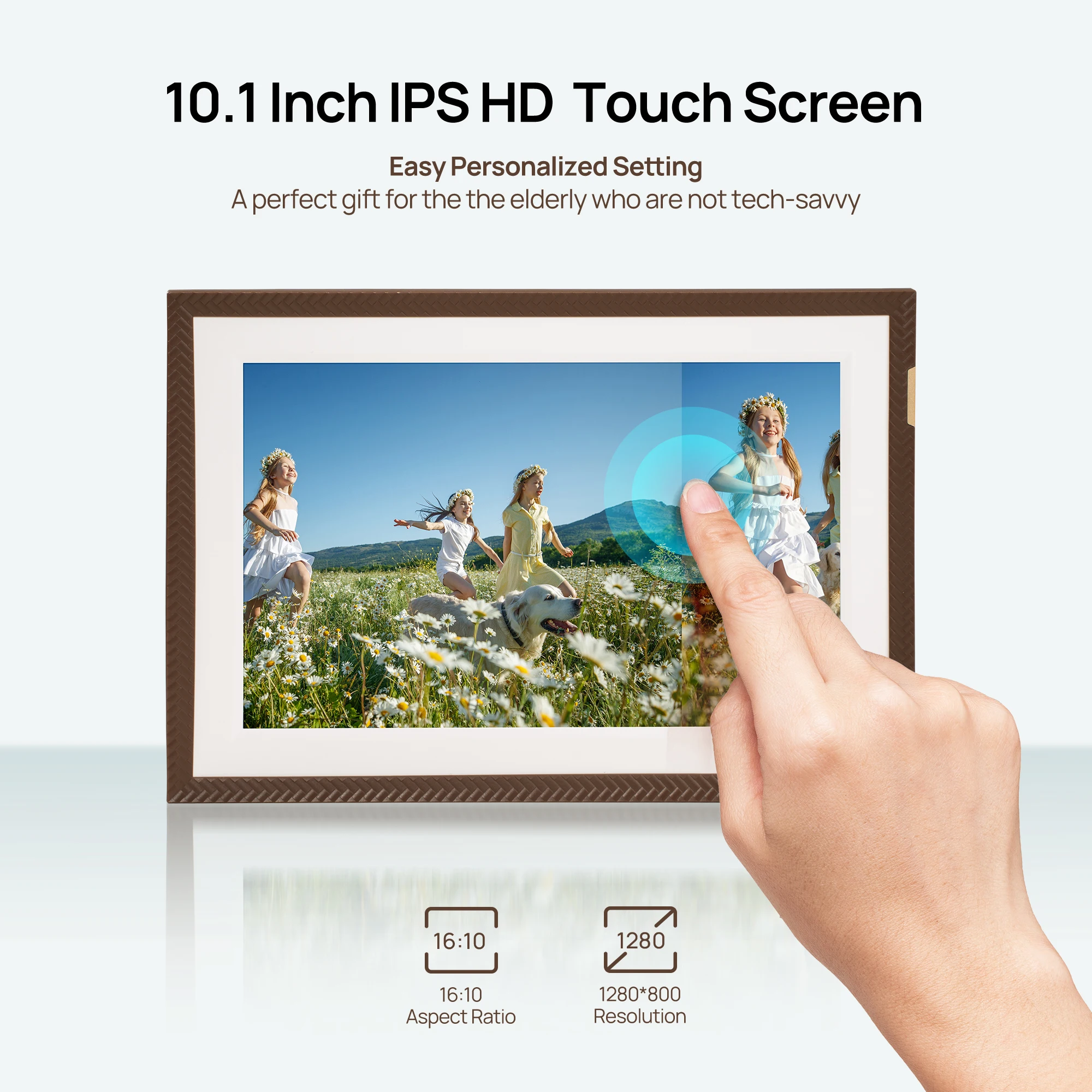 ARZOPA 10.1 インチ WiFi タッチデジタルフォトフレーム 1280*800 HD クラウドスマートフォトフレーム 32GB