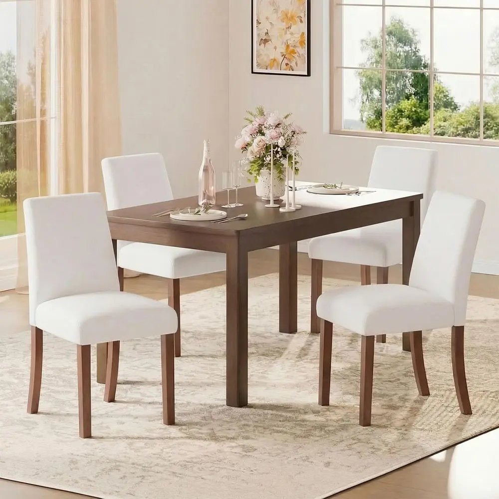 

Dining Chairs Set o 4, ern Dining Room Chairs with Wooden Legs, Upholstered Kitchen armhouse Parsons Chairs or Restaurant & Cae,