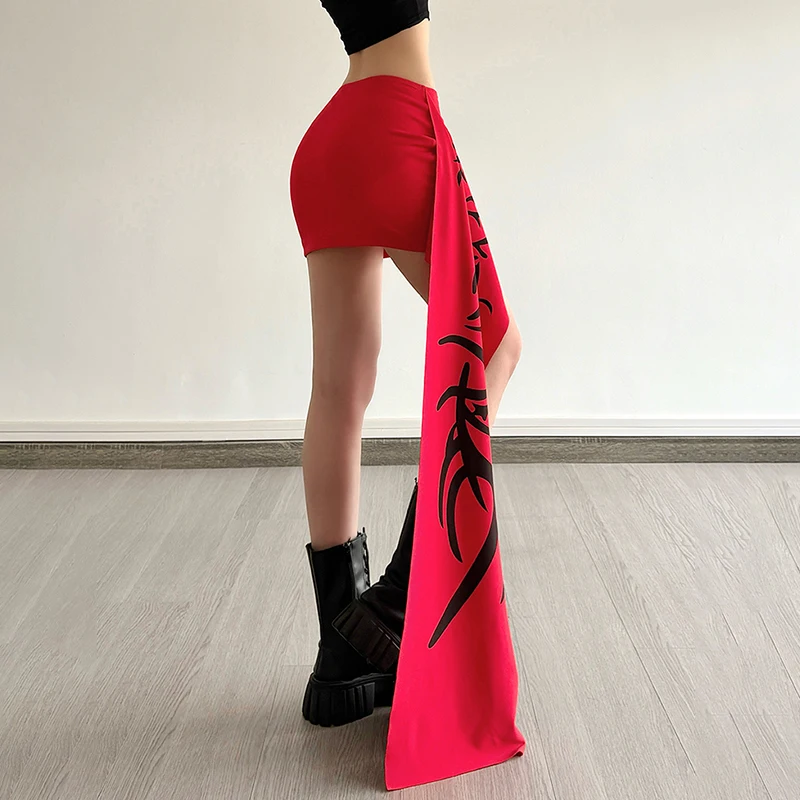 여름 새로운 개인화 된 빨간색과 검은 색 작은 리본 다목적 섹시한 짧은 치마