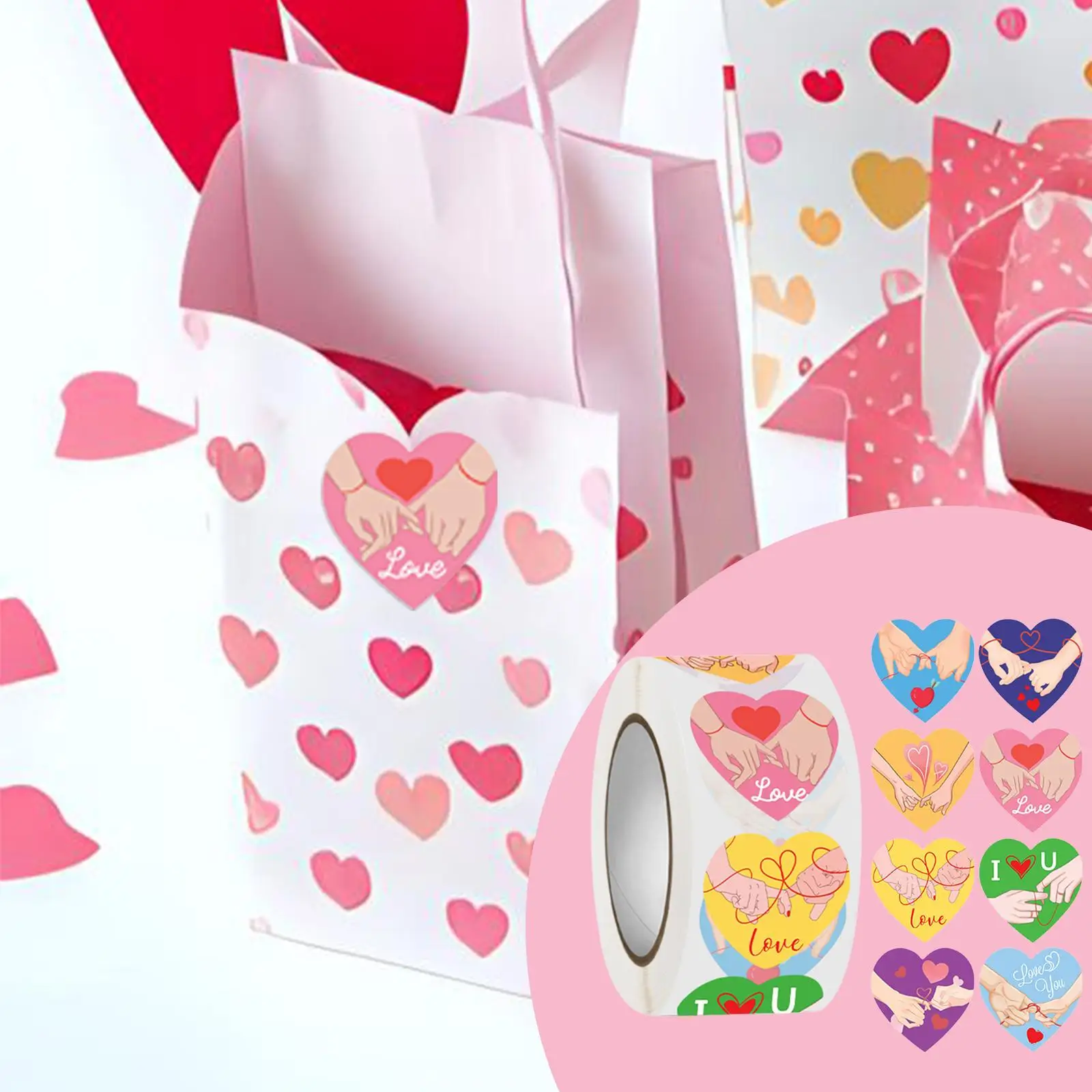500 Stuks Hart Stickers Valentines Stickers Envelop Zegel Sticker Kaart Maken Afstuderen Ambachten Rol Liefde Stickers Hart Labels