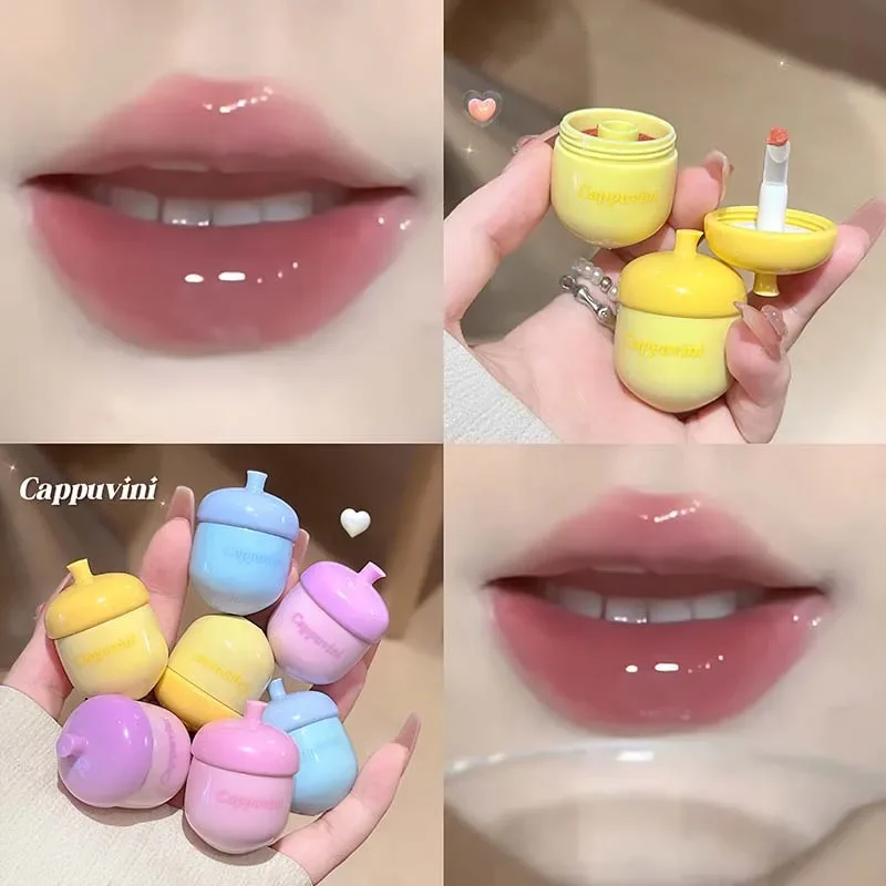 Silicone Lip Brush Jelly Solid Lip Gloss - Non-Stick Mirror Finish Lip Tint Long-Lasting Moisturizing Crystal Lipstick