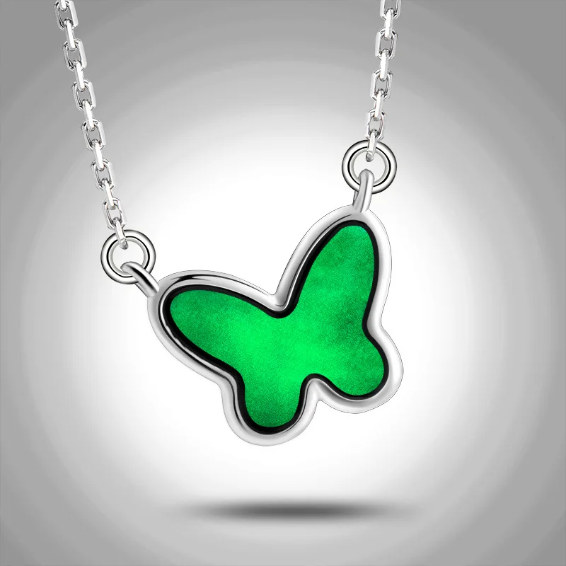 

Настоящий бирманский нефрит, сертифицированный Мьянманский жадеит, ожерелье из стерлингового серебра 925 пробы с бабочкой, женские ювелирные украшения для подруги, мамы, подарки