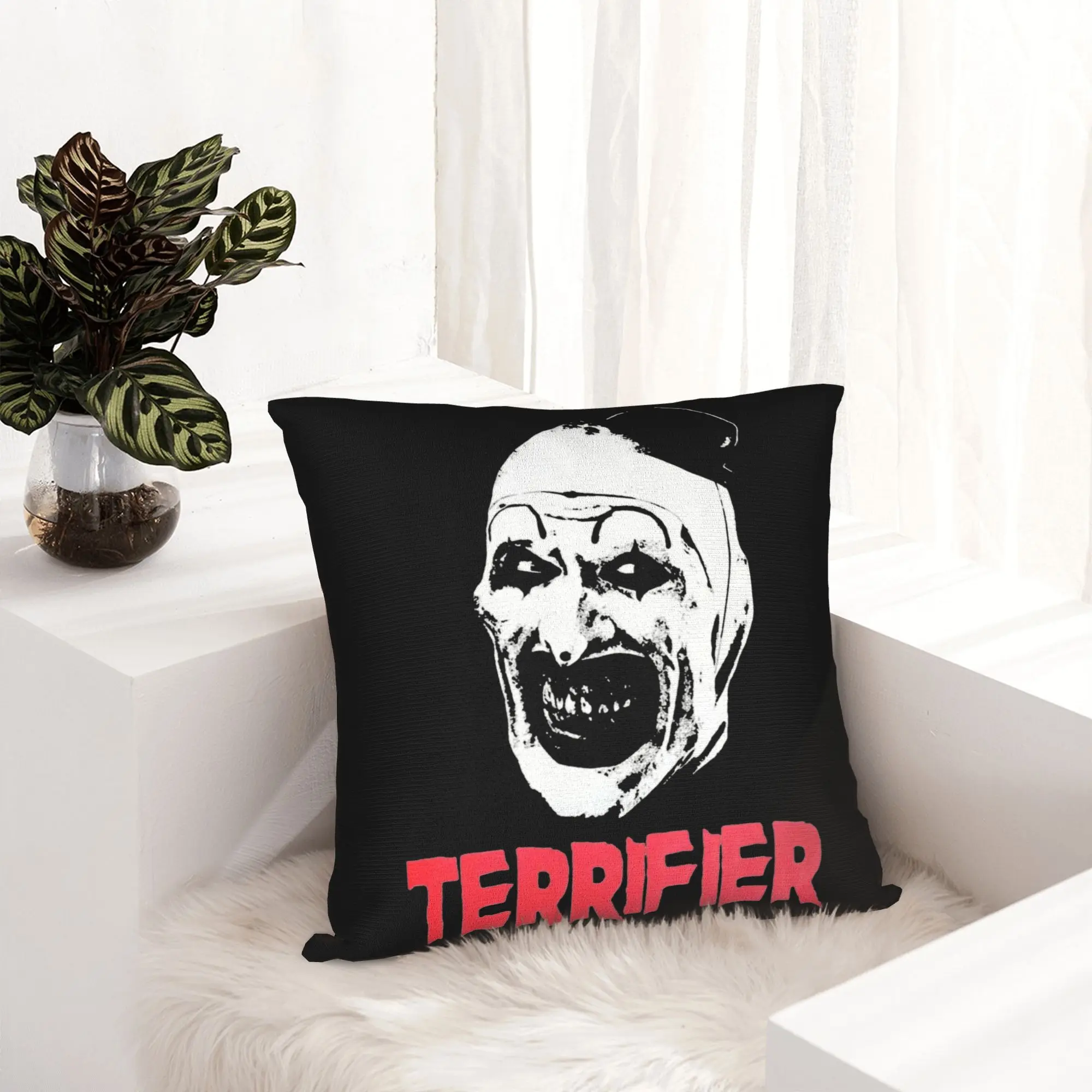 Terrifier Clown Pillowcase Printing Polyester Cushion Cover Gift  Throw Pillow Case Cover Seater Square 45*45cm