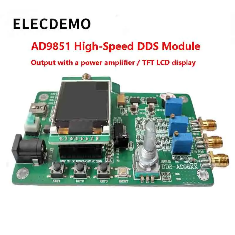 DDS Function Signal Generator Module, 180MHz High Speed, AD9850 Compatible, Frequency Sweep, Sine Square Wave AD9851