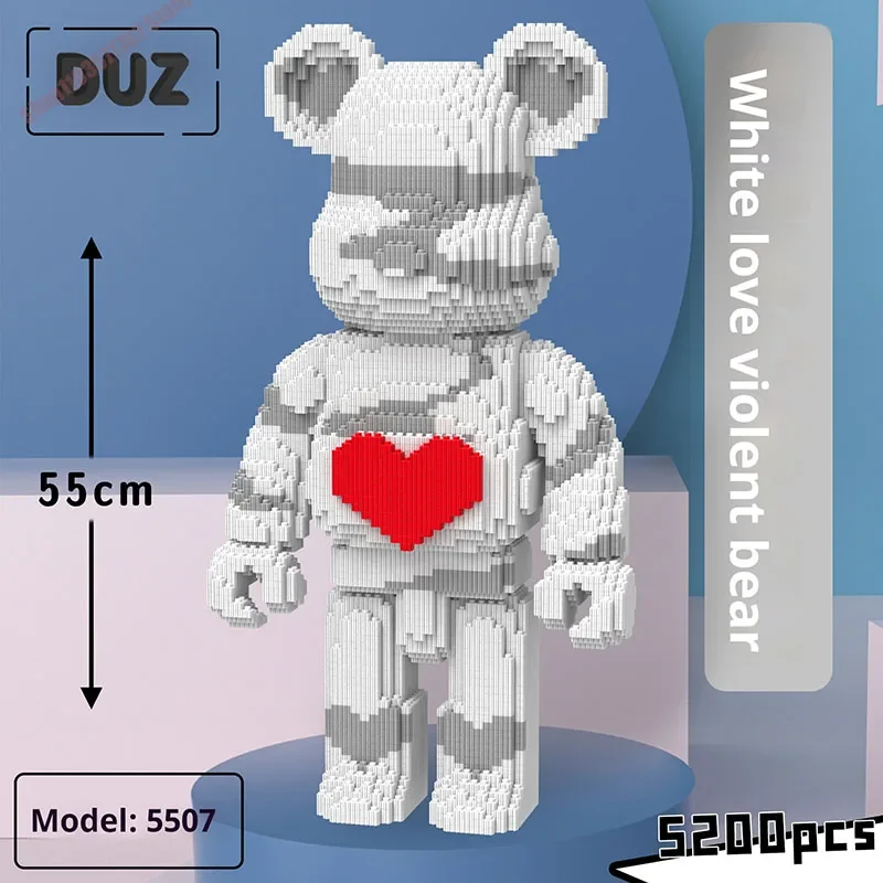 

35cm Violent Bear Block Building Blocks Toys Big Size DIY Valentine Day Figure Display Art Home Decoration Toy Kids Navidad Gift