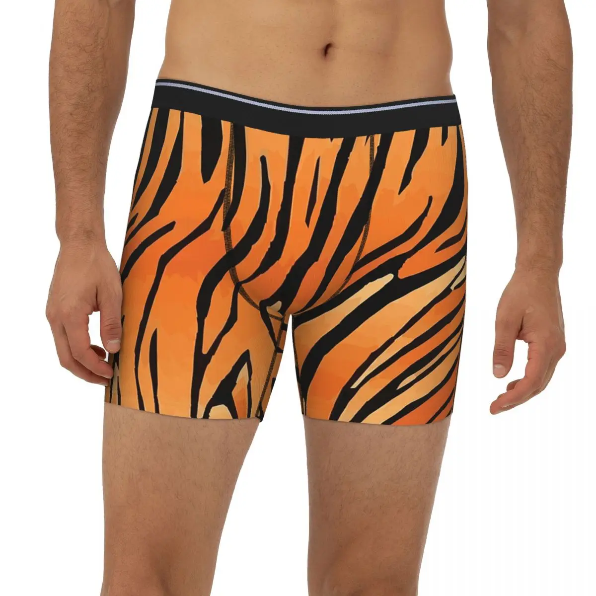 

Длинные трусы-боксеры с изображением бенгальского тигра, короткие мужские трусы, дышащее нижнее белье для мужчин, подарок бойфренду